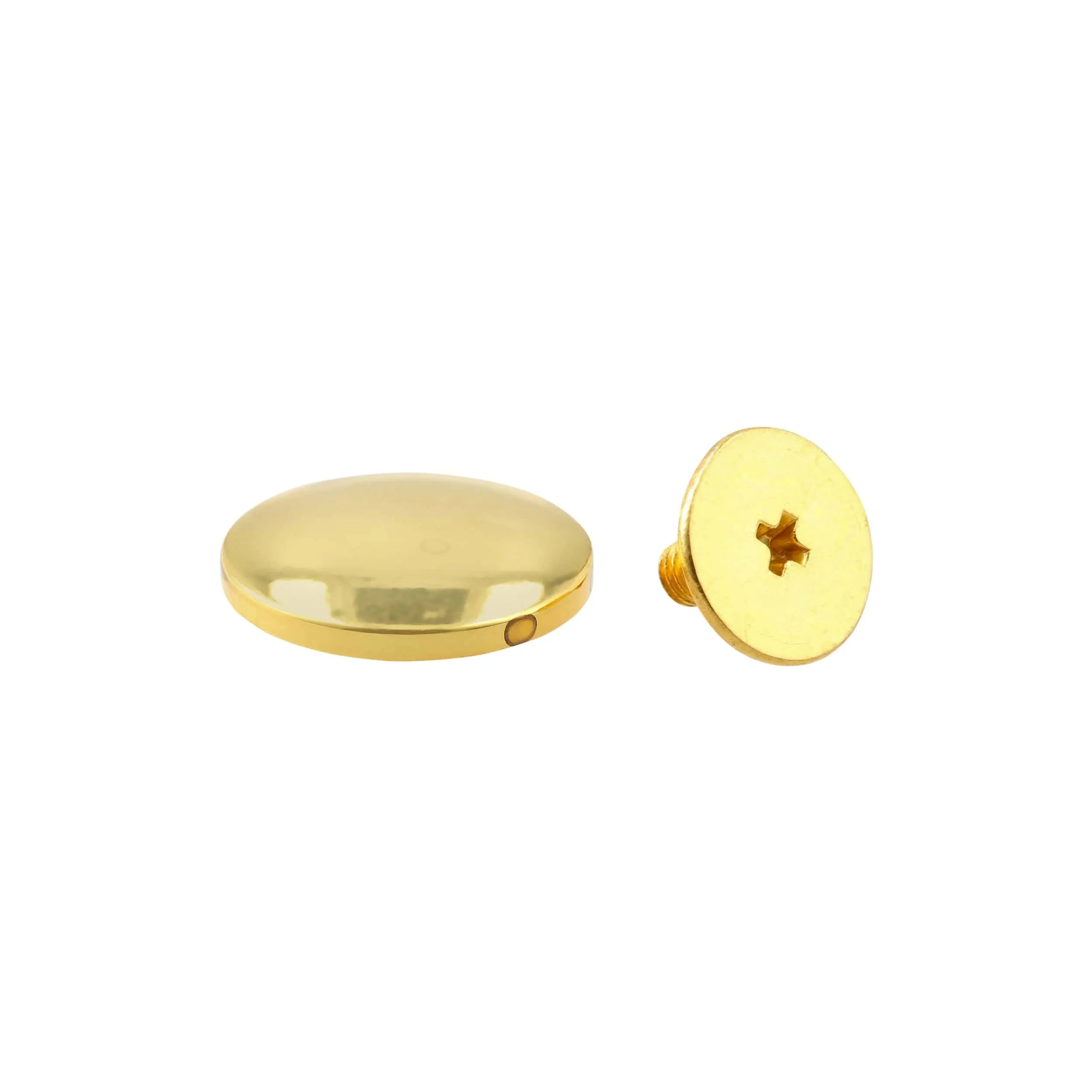 15mm Gold, Flat Top Stud with Screw, Zinc Alloy - PK5, #P-4001-15-GLD