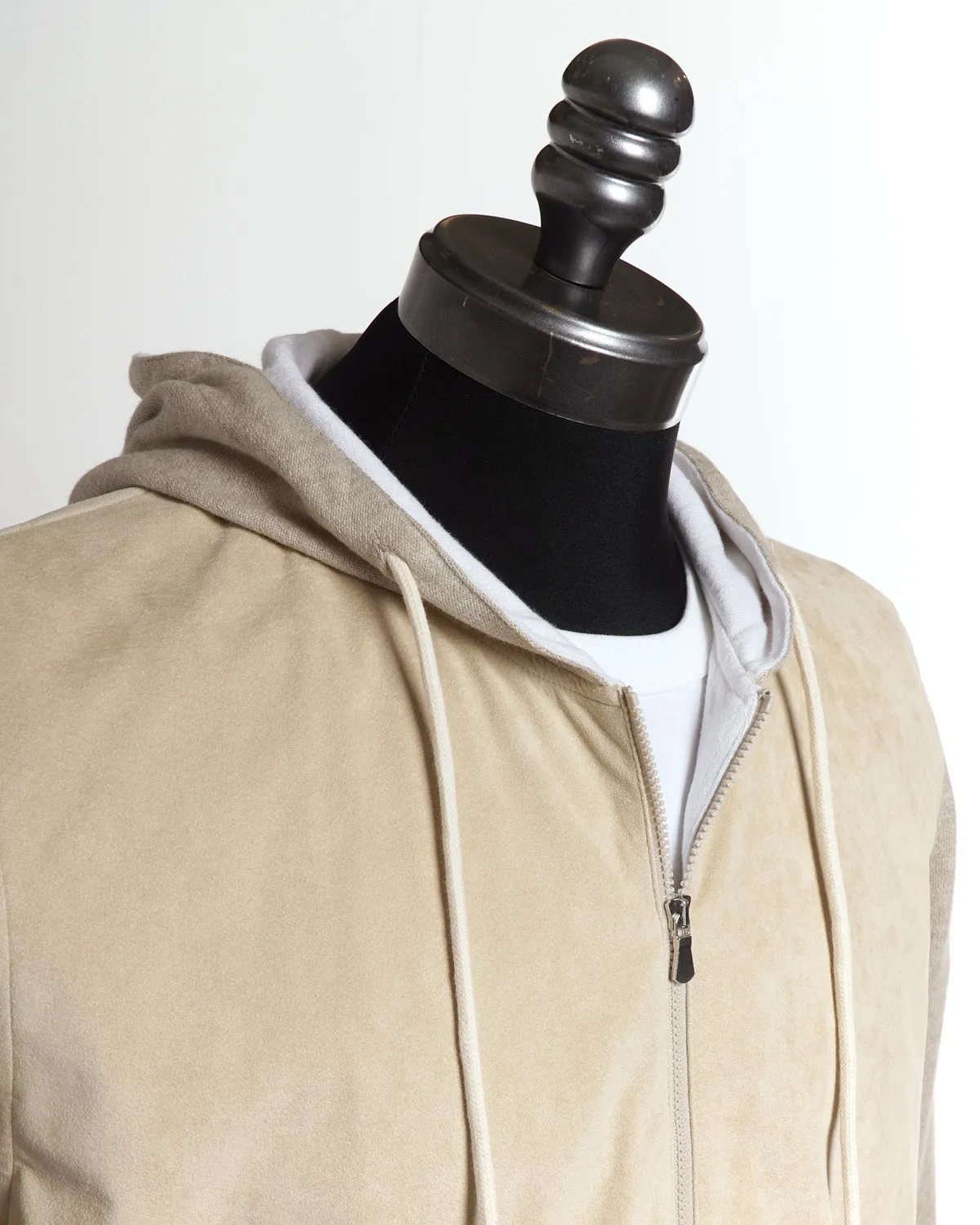Alcantara Suede Zip Hybrid Hoodie
