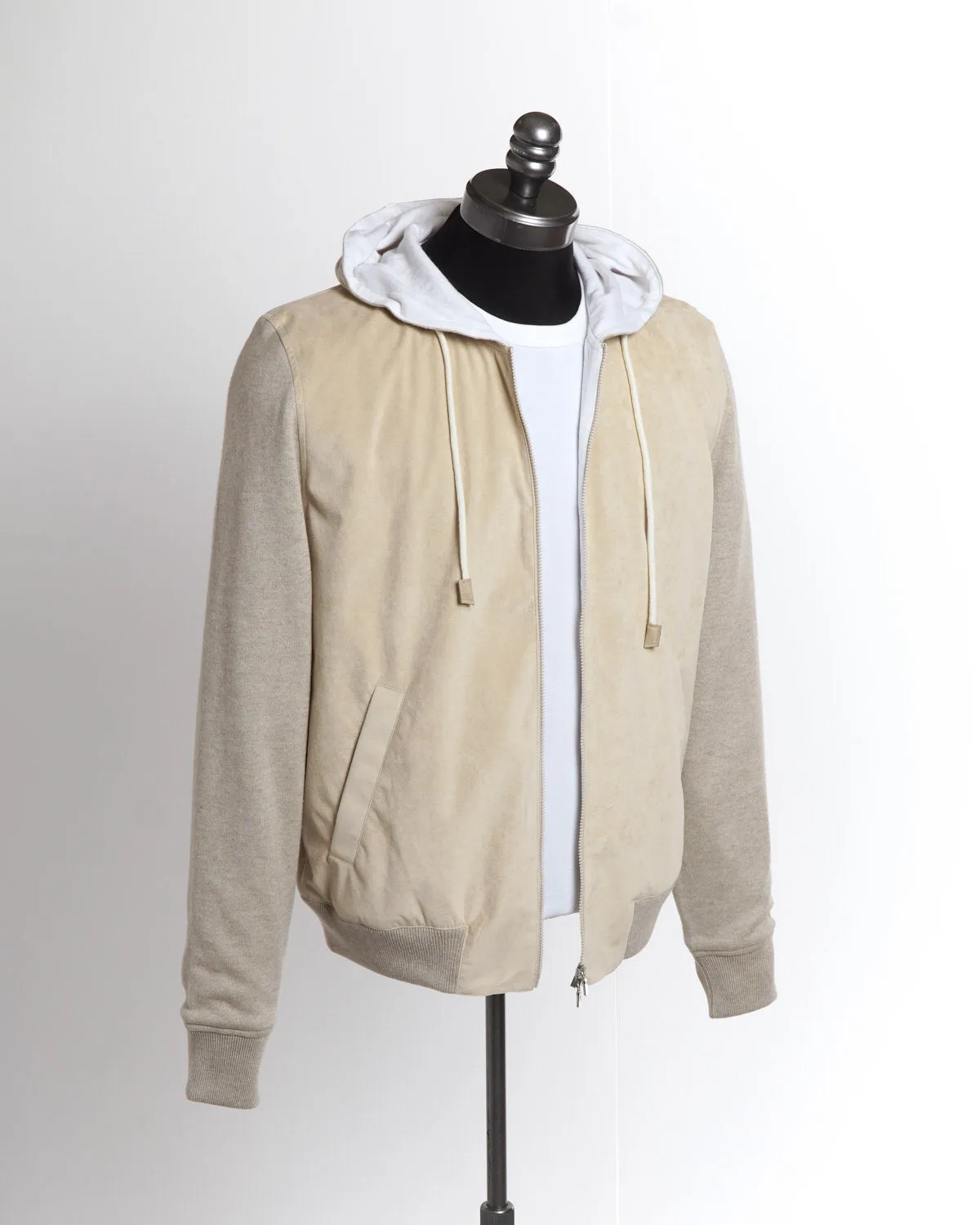 Alcantara Suede Zip Hybrid Hoodie