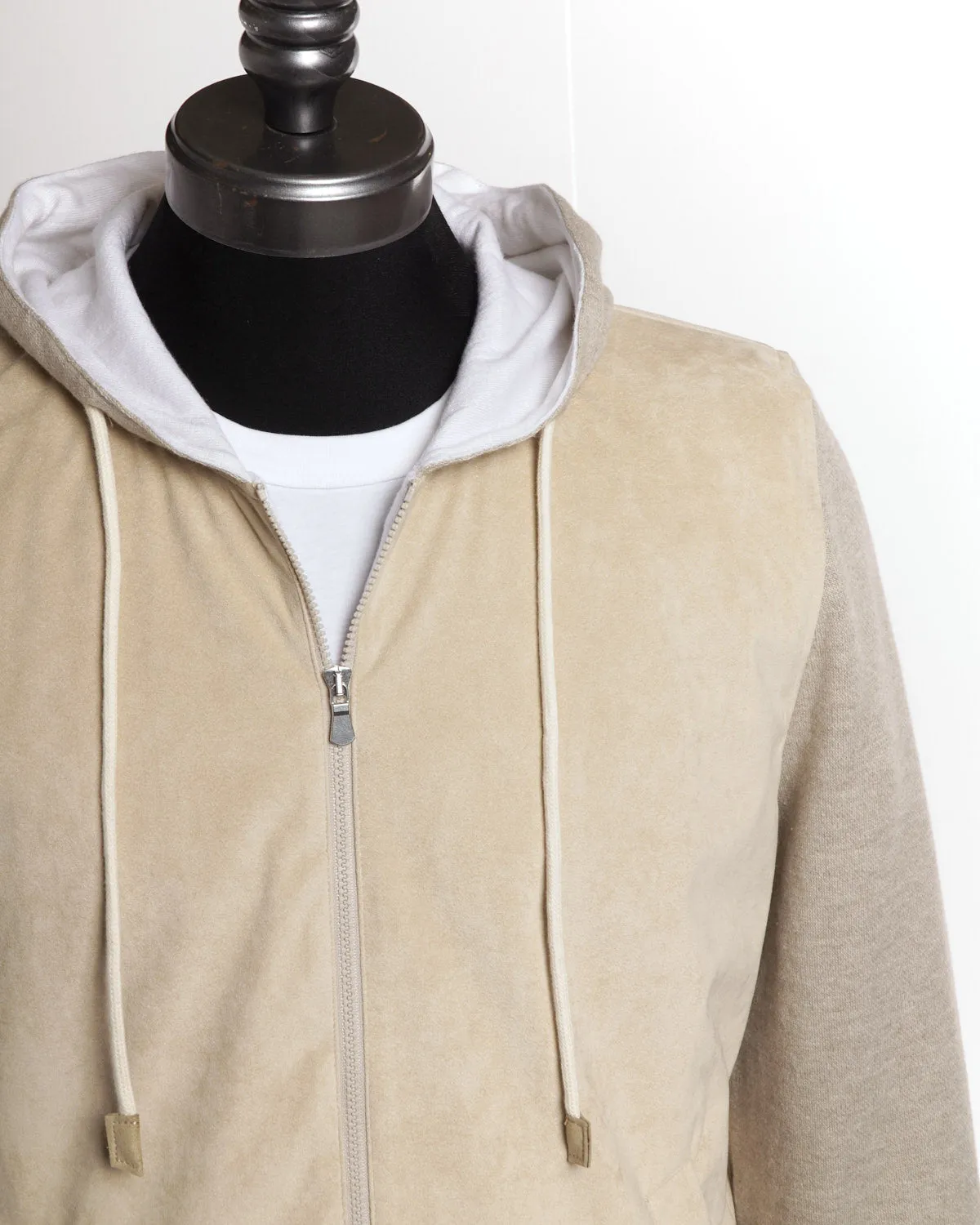 Alcantara Suede Zip Hybrid Hoodie