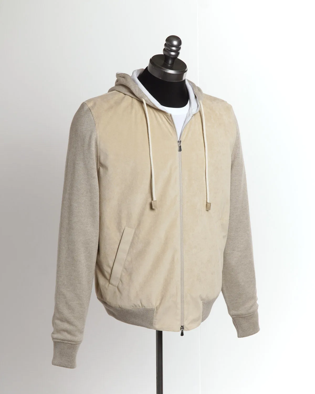 Alcantara Suede Zip Hybrid Hoodie