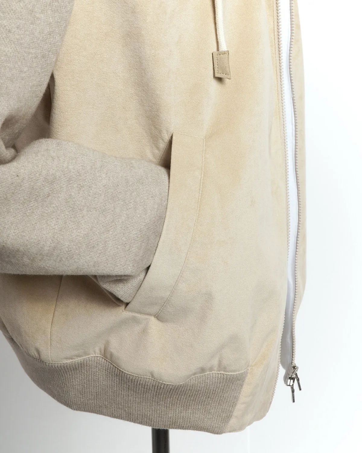 Alcantara Suede Zip Hybrid Hoodie