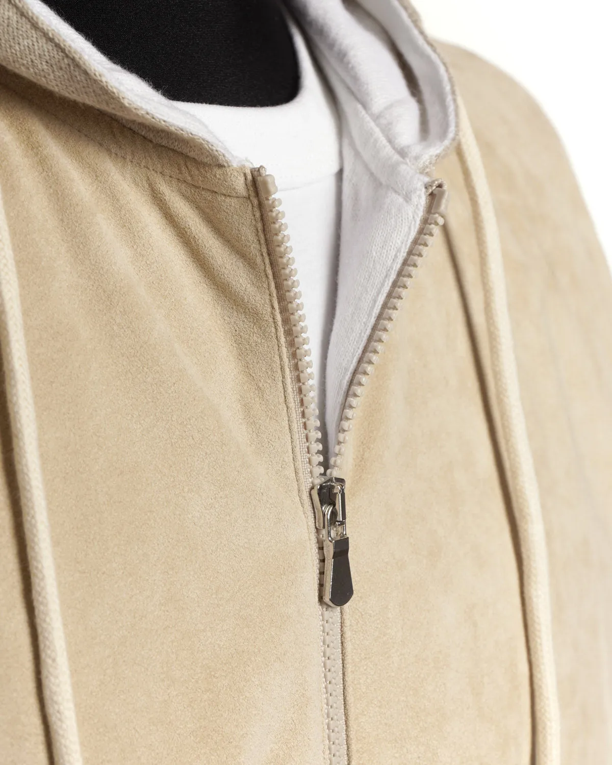 Alcantara Suede Zip Hybrid Hoodie