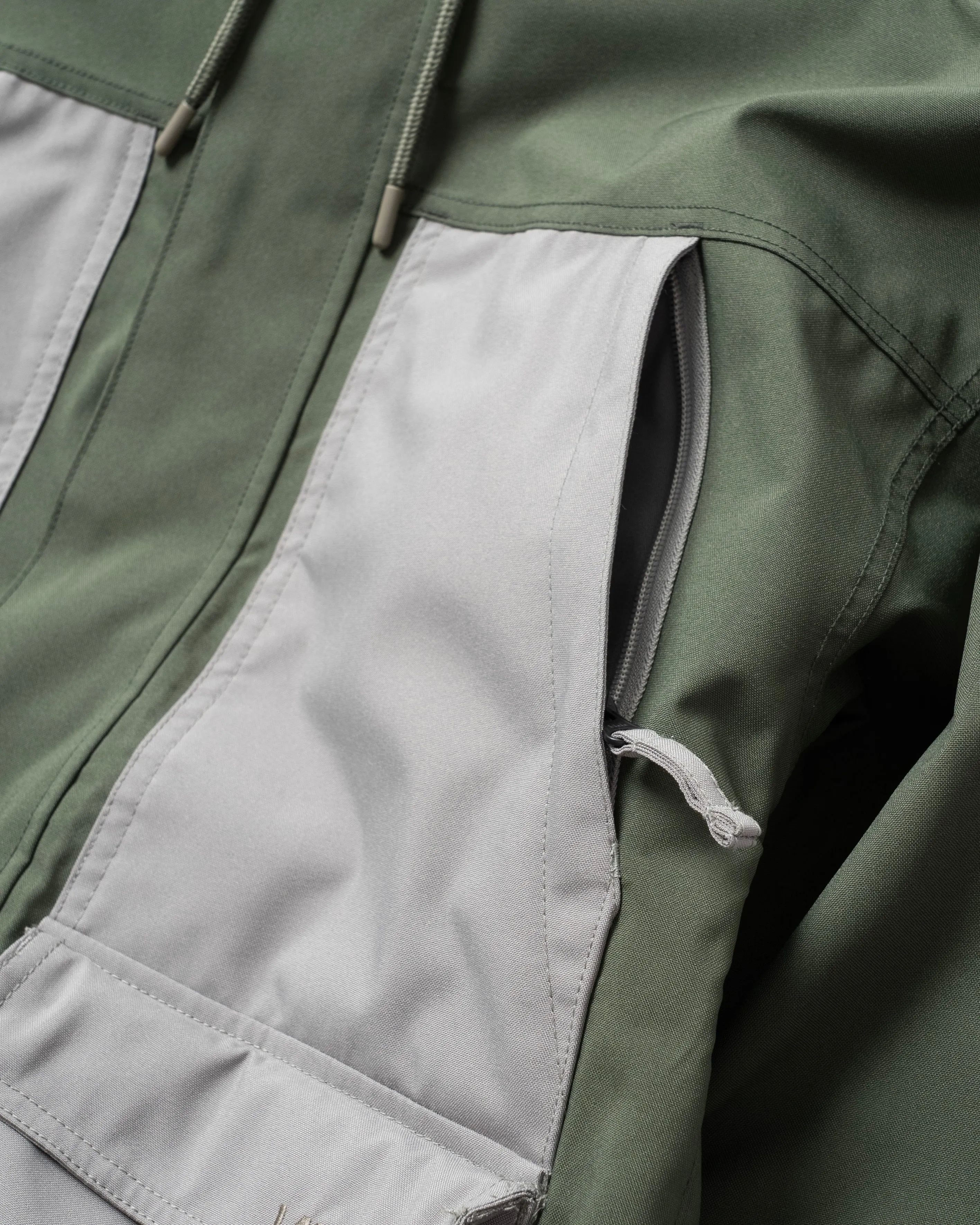 BICOLOR MULTI FULL ZIP JACKET - KHAKI