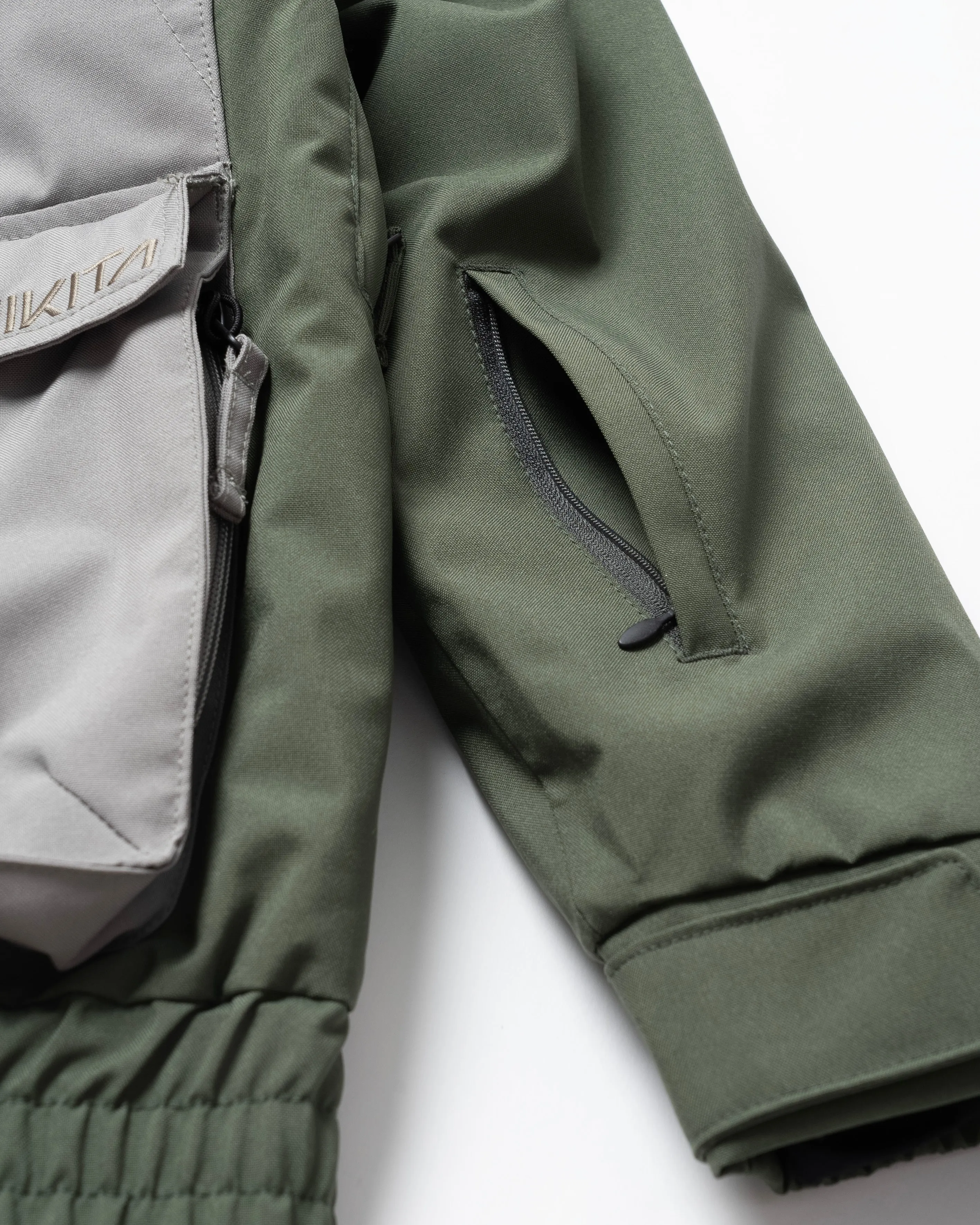 BICOLOR MULTI FULL ZIP JACKET - KHAKI