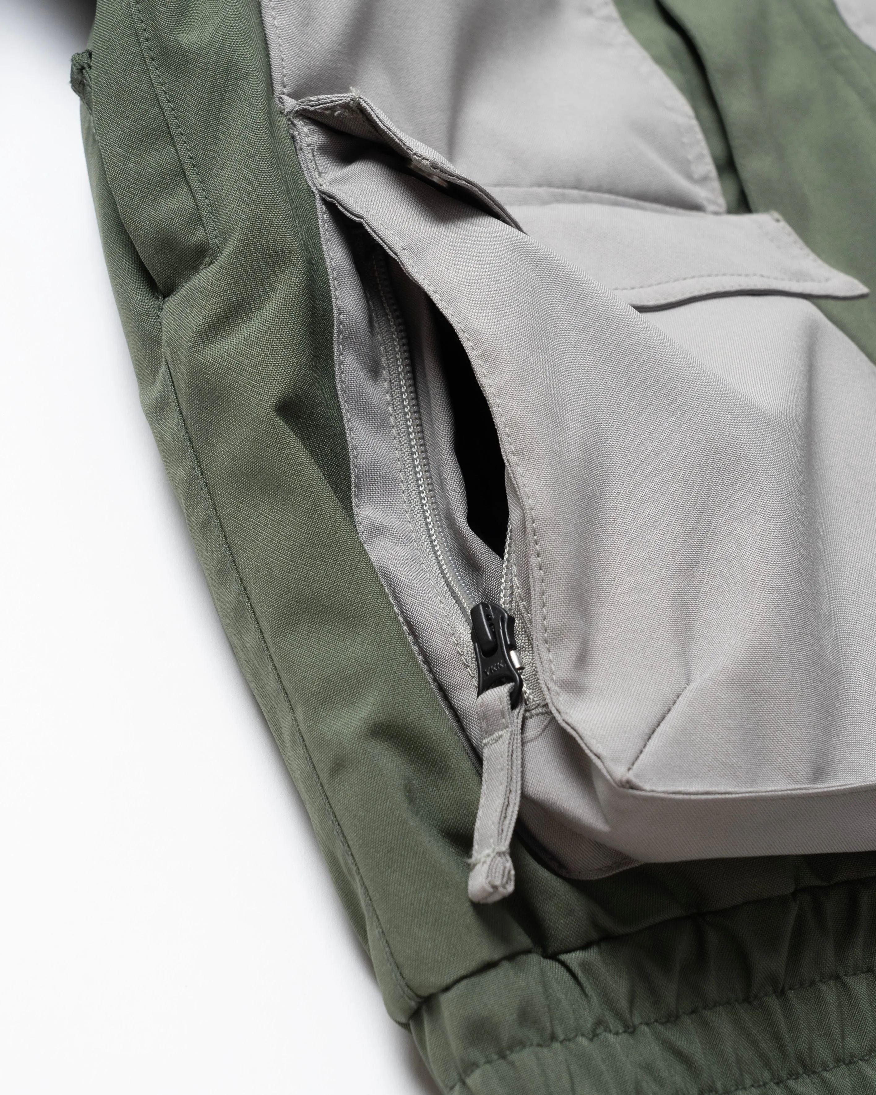 BICOLOR MULTI FULL ZIP JACKET - KHAKI