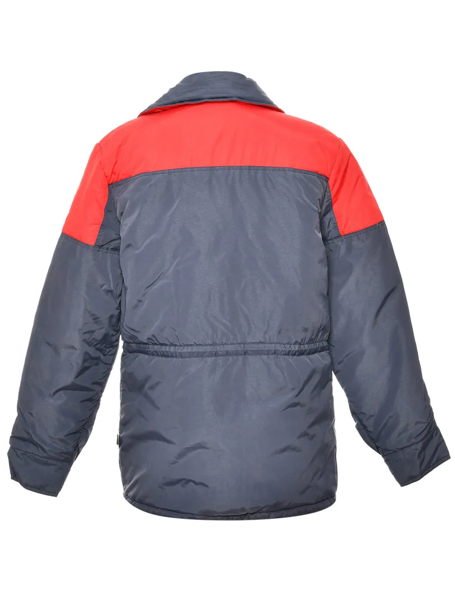 Blue & Red Zip-Front White Stag Ski Jacket - L