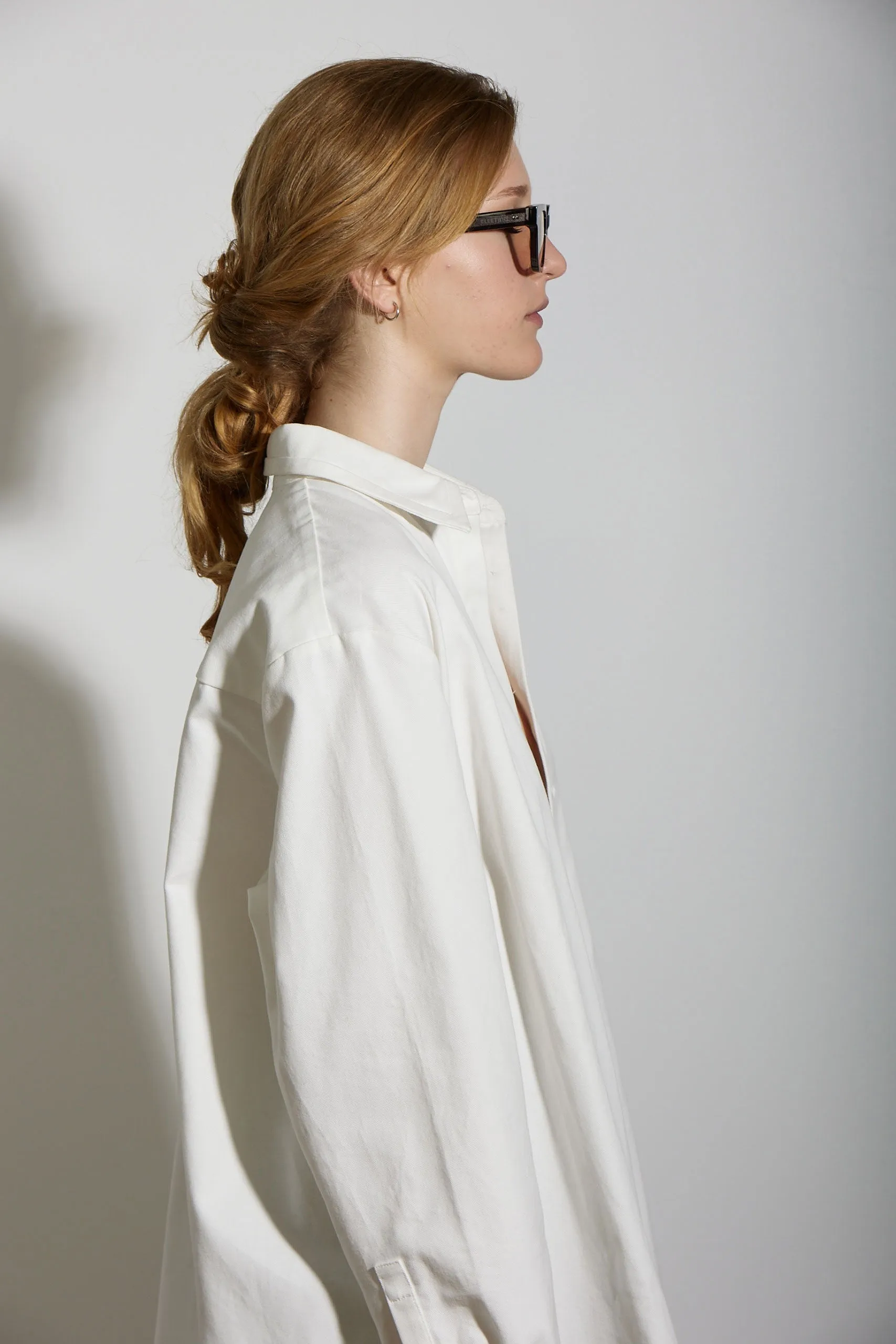 CARUSO SHIRT WHITE COTTON DRILL