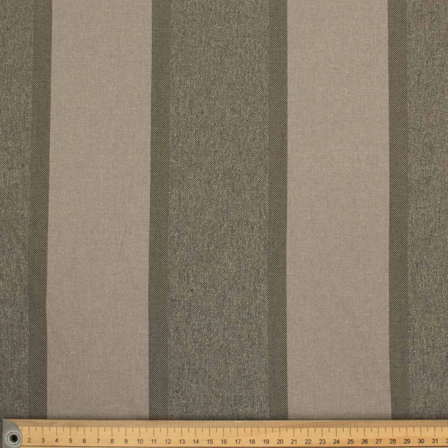 Grey Large Stripe Twill Suiting