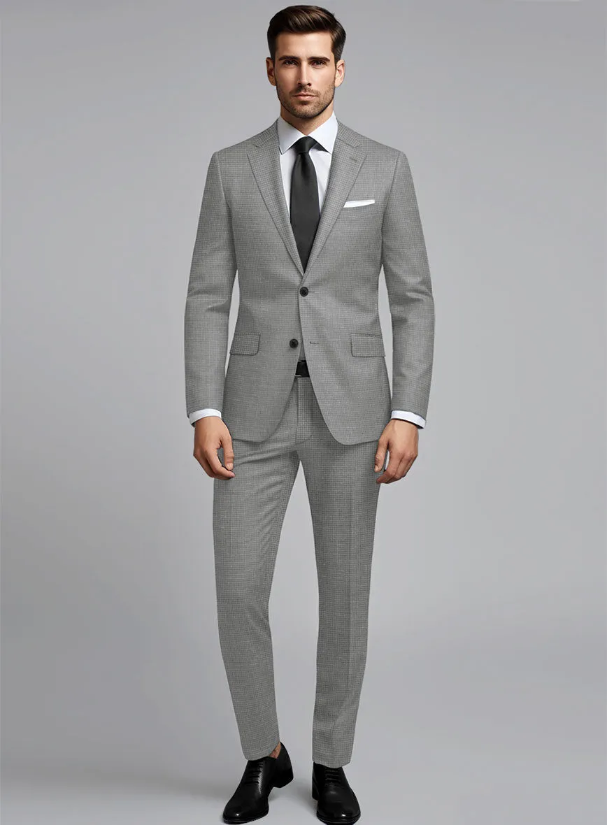 London Loom Gray Abelardo Wool Silk Linen Suit
