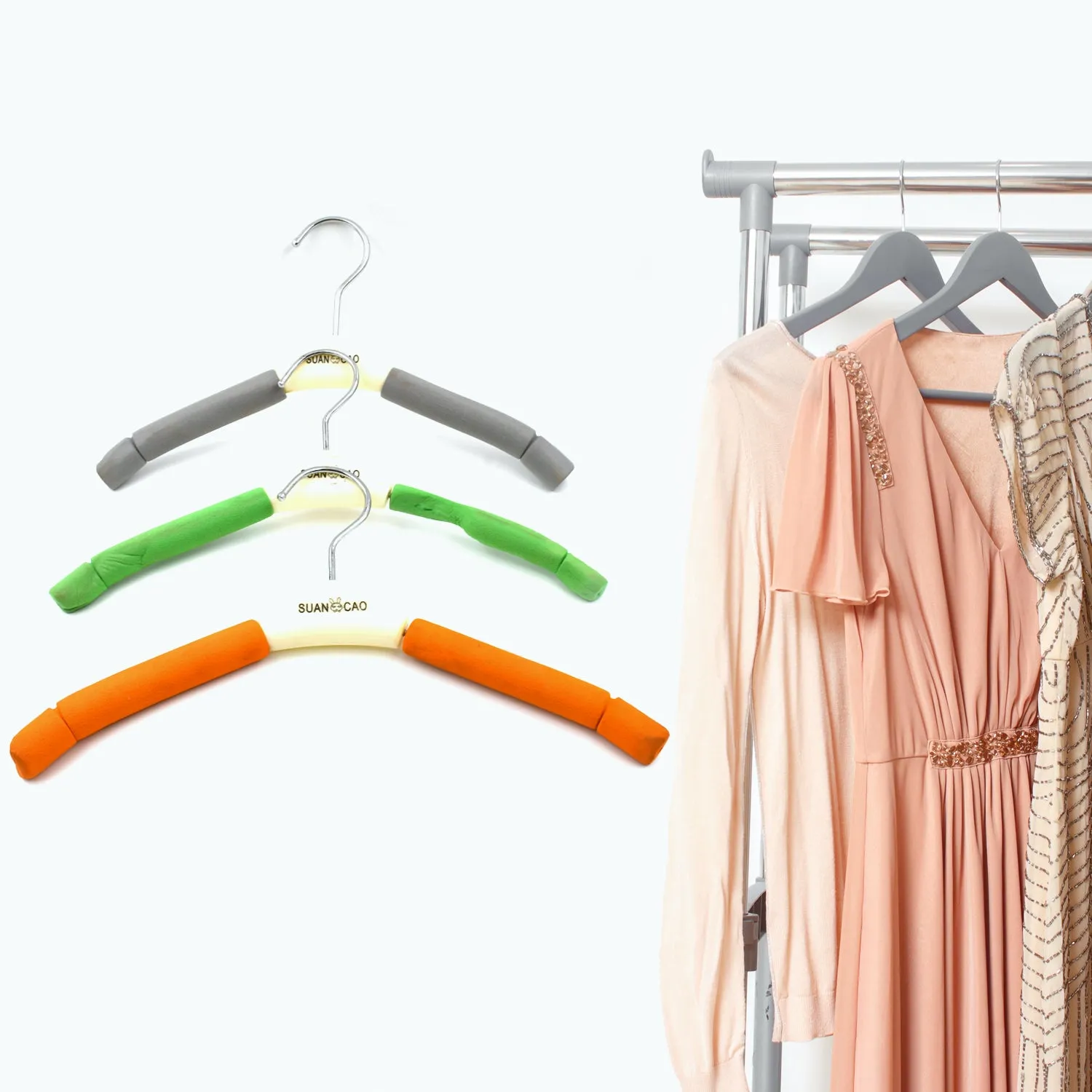 Non-Slip Solid Sponge Hanger for Closet, Mix Color (1 Pc)