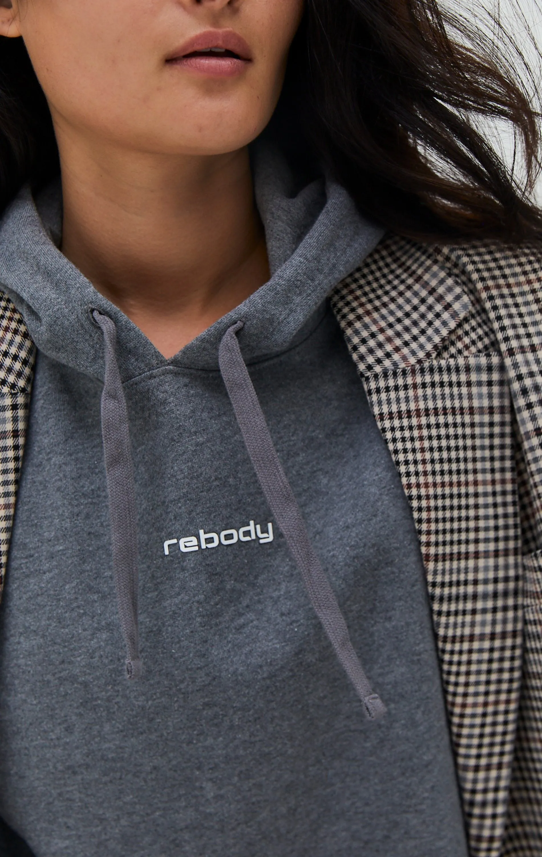 Rebody Logo Fleece Crop Hoody