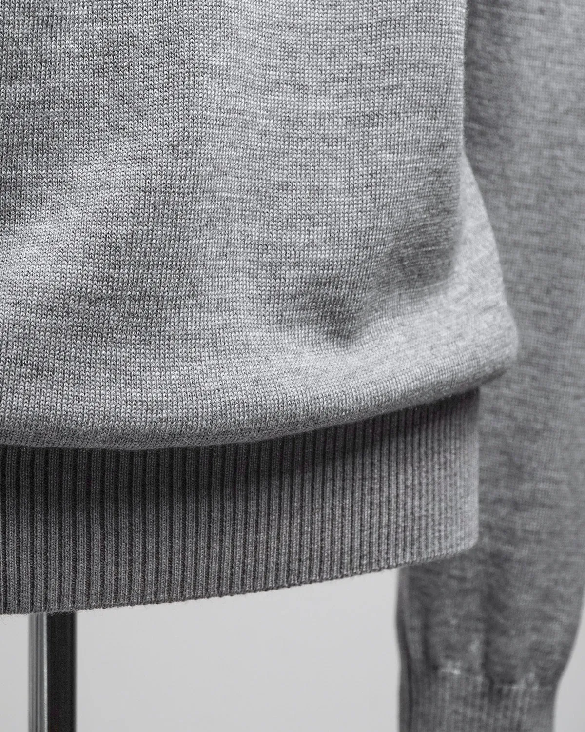 Two Tone Lightweight Wool Crewneck Sweater