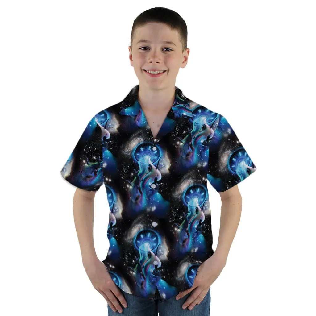 UFO Abduction of Dinosaurs Youth Hawaiian Shirt