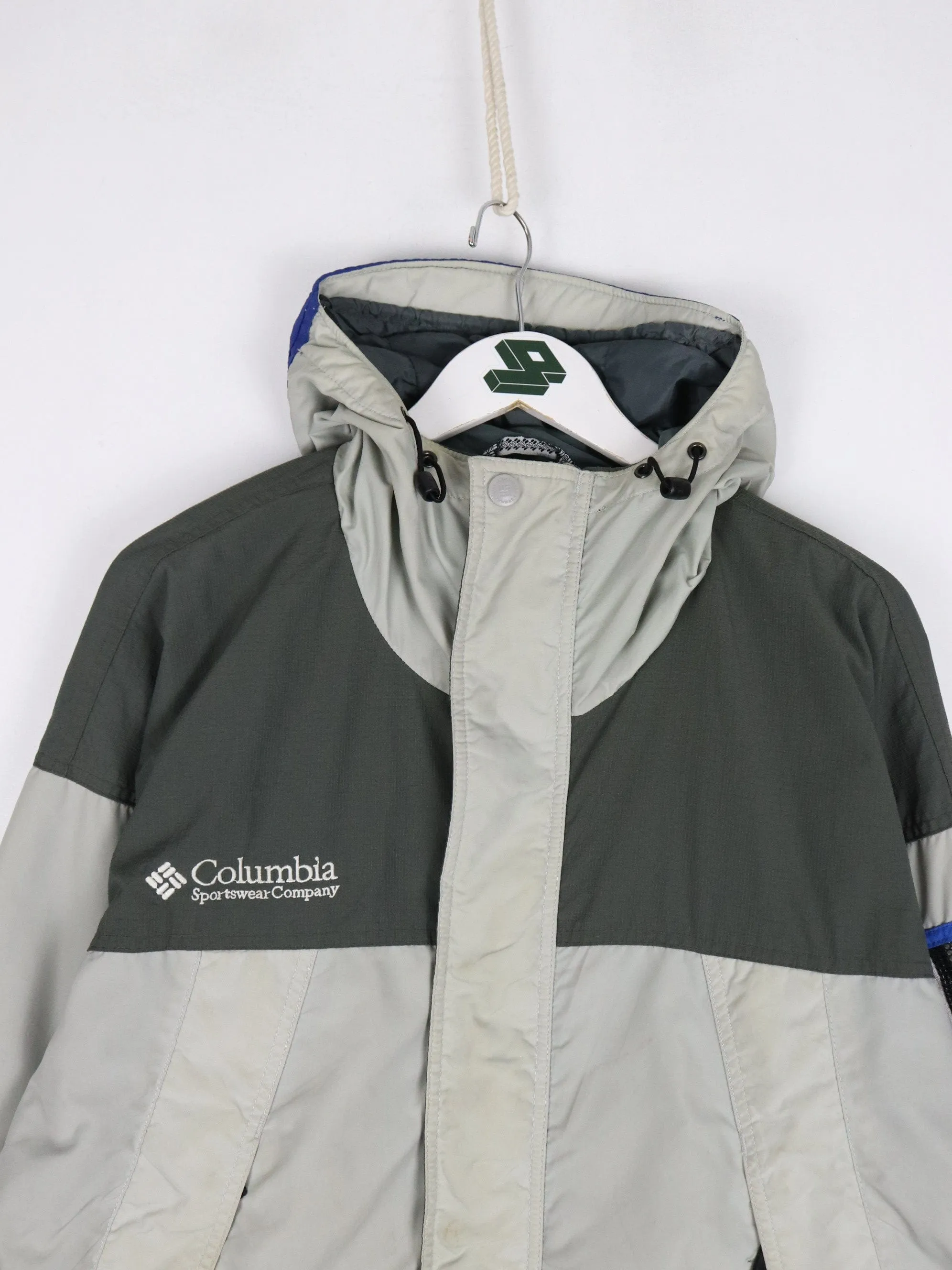 Vintage Columbia Jacket Mens Medium Beige Ski Hooded