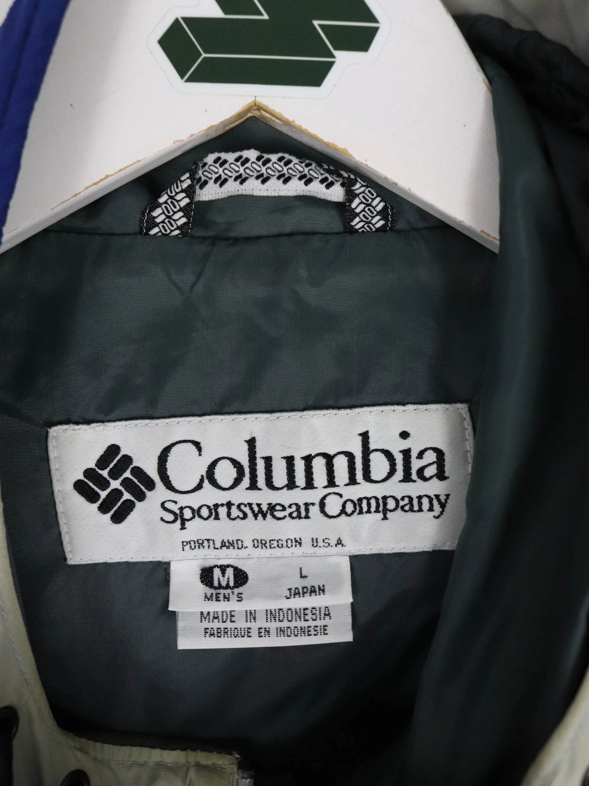 Vintage Columbia Jacket Mens Medium Beige Ski Hooded