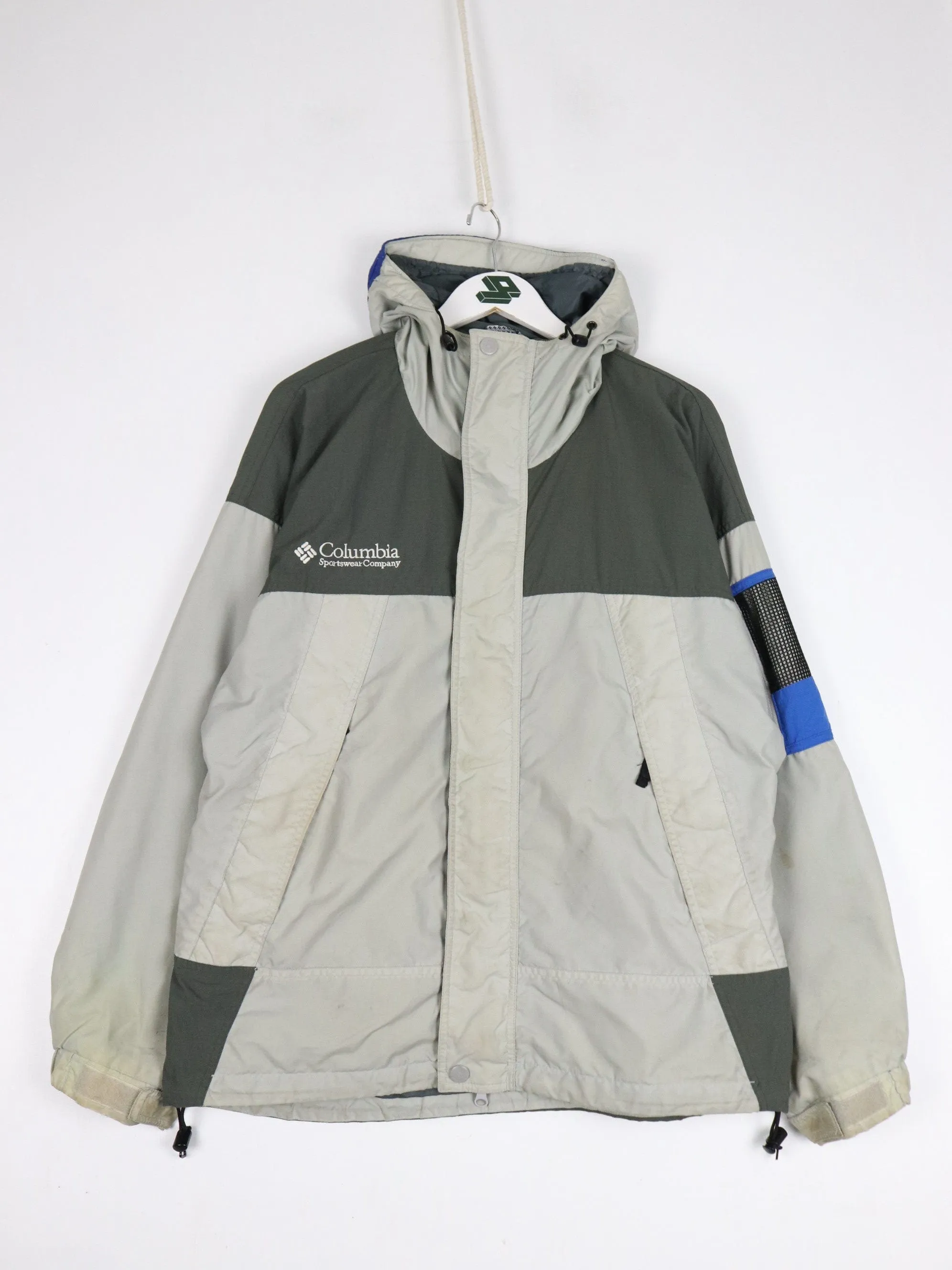 Vintage Columbia Jacket Mens Medium Beige Ski Hooded