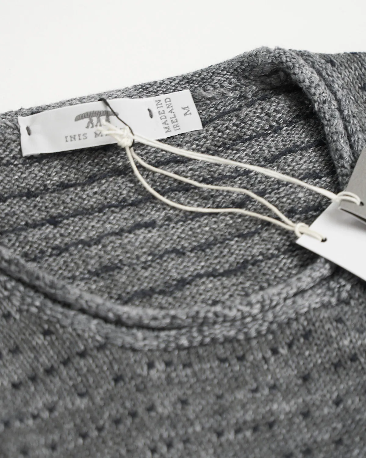 Washed Linen Fanach Rolled Edge Crewneck Sweater