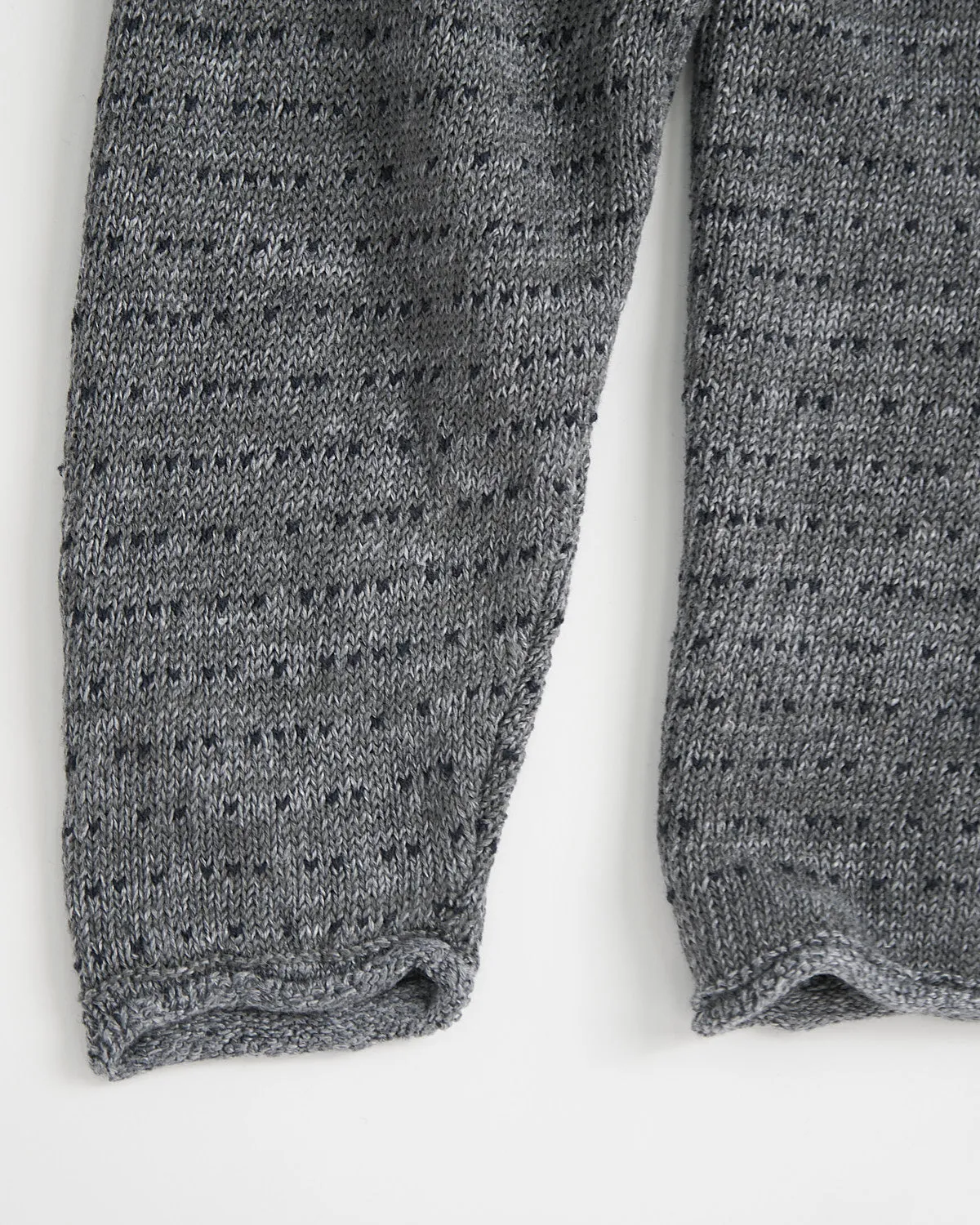 Washed Linen Fanach Rolled Edge Crewneck Sweater