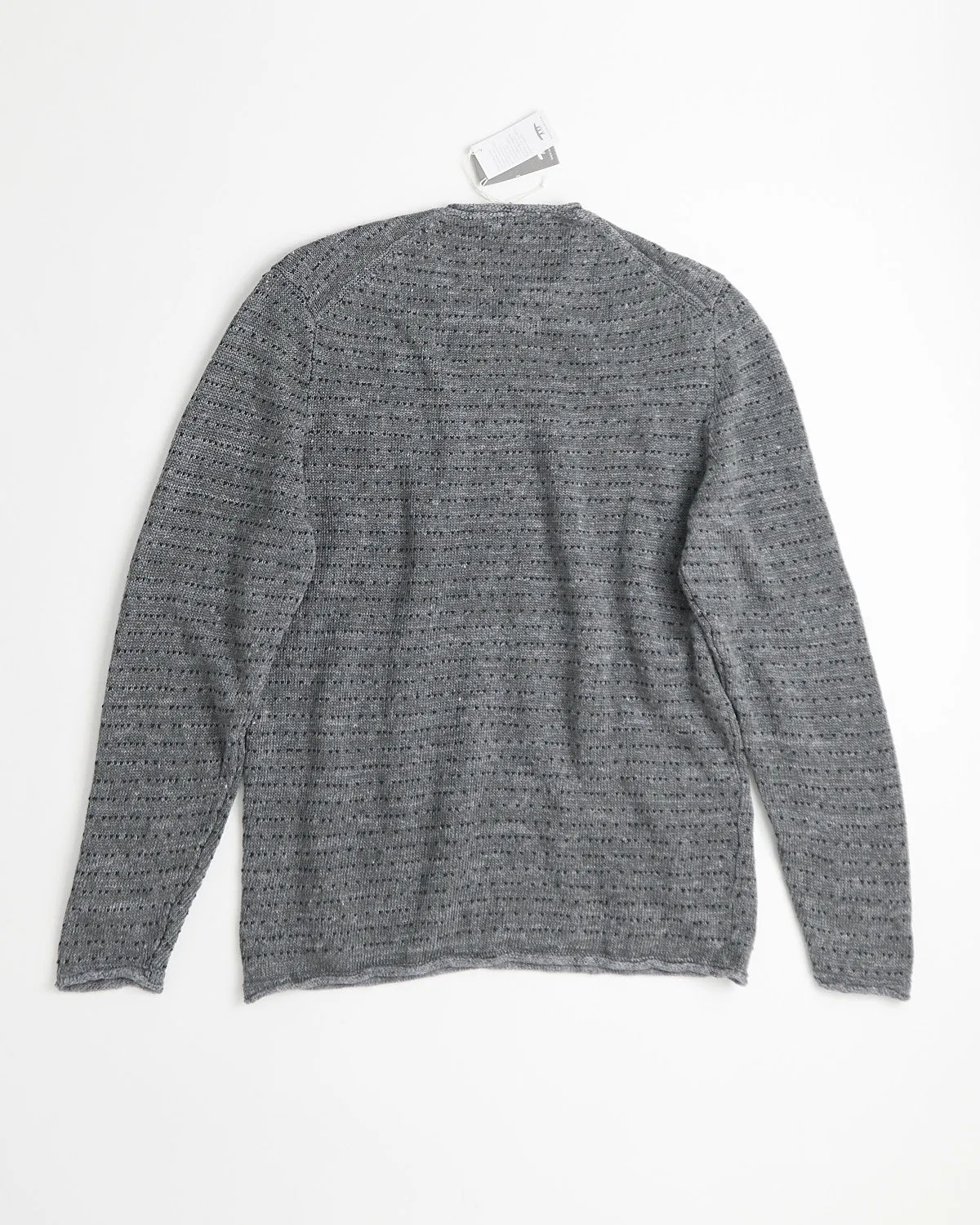 Washed Linen Fanach Rolled Edge Crewneck Sweater