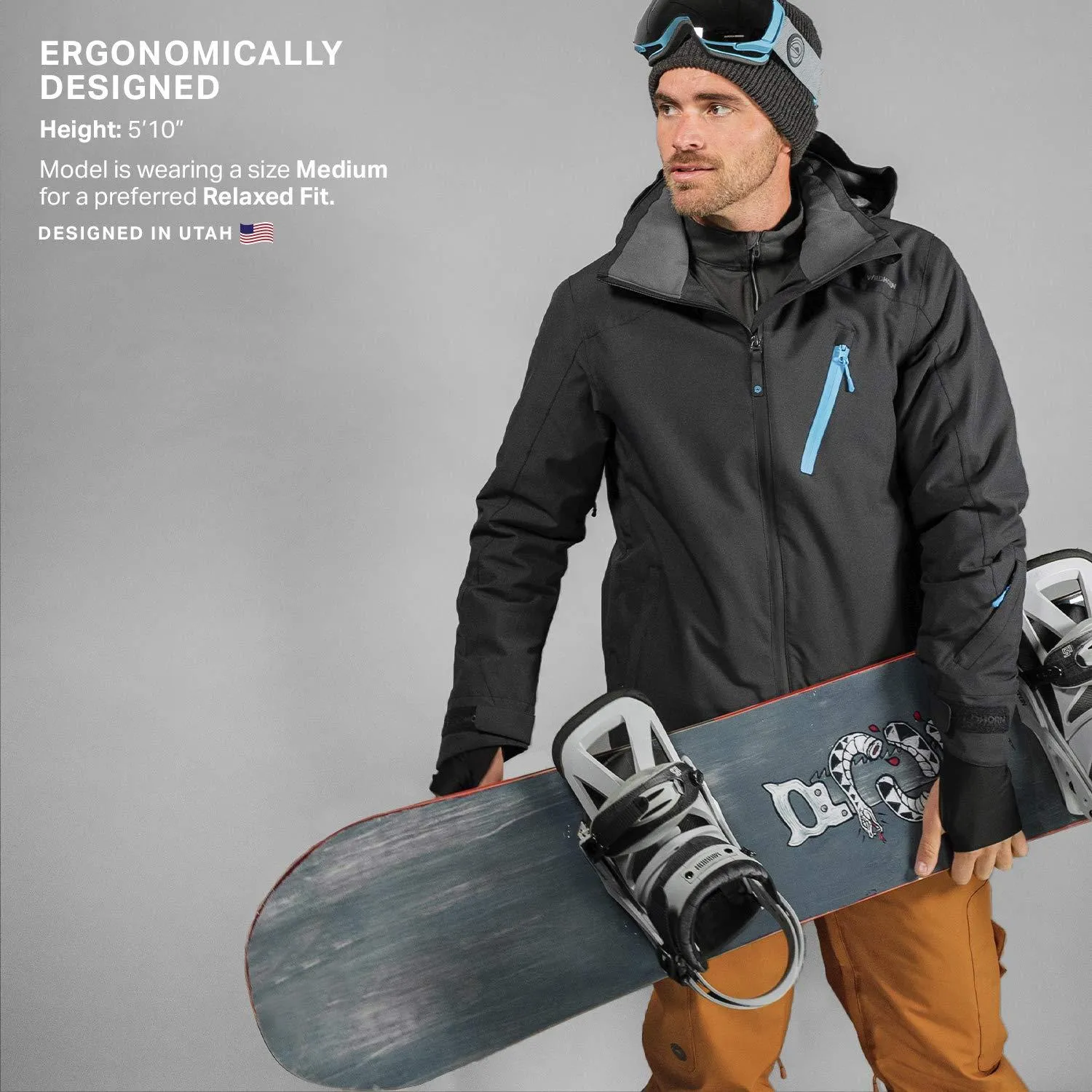 Wildhorn Dover Premium Mens Ski Jacket - Designed in USA - Insulated Waterproof & Windproof Snow Jacket